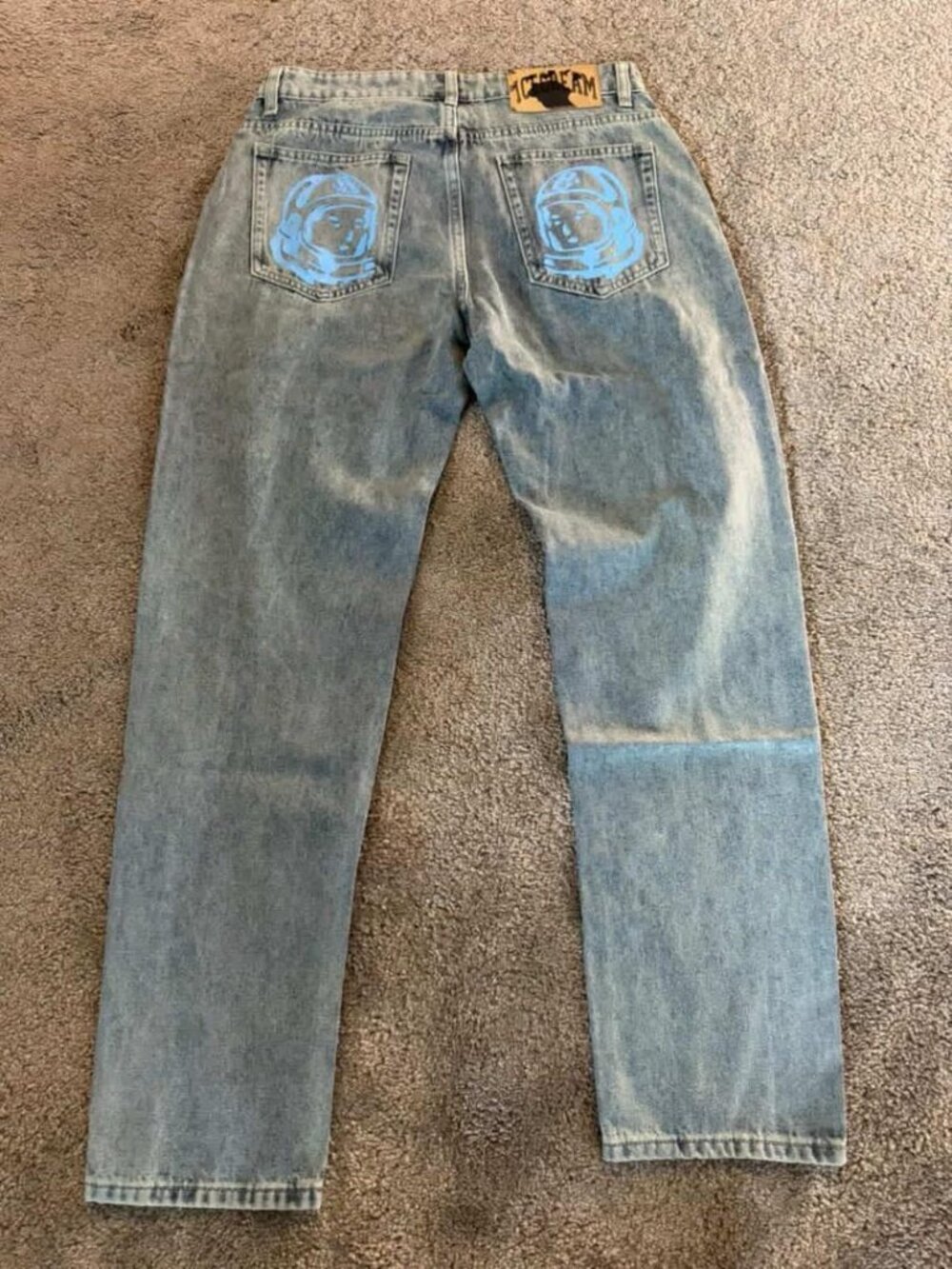 Ice Cream BBC Billionaire Boys Club Astronaut Denim Jeans Light Blue Graphic Siz